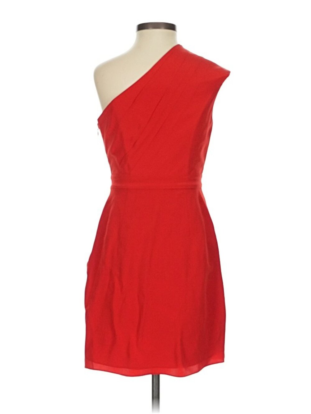 Anthropologie Gwyneth Silk Dress 0 Red Y2K One Shoulder Cocktail Party Shoshanna - Picture 3 of 9